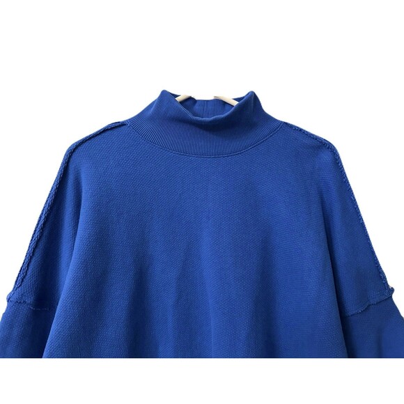 NEW We The Free Womens Size Small Mazarine Blue Oversized Wonderful Pullover - Picture 4 of 10